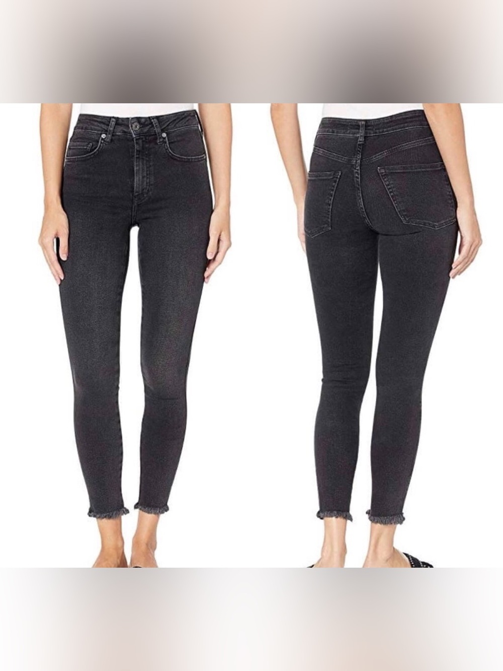 Free People We The Free Raw High Rise Black Denim Jeggings Jeans Size 29